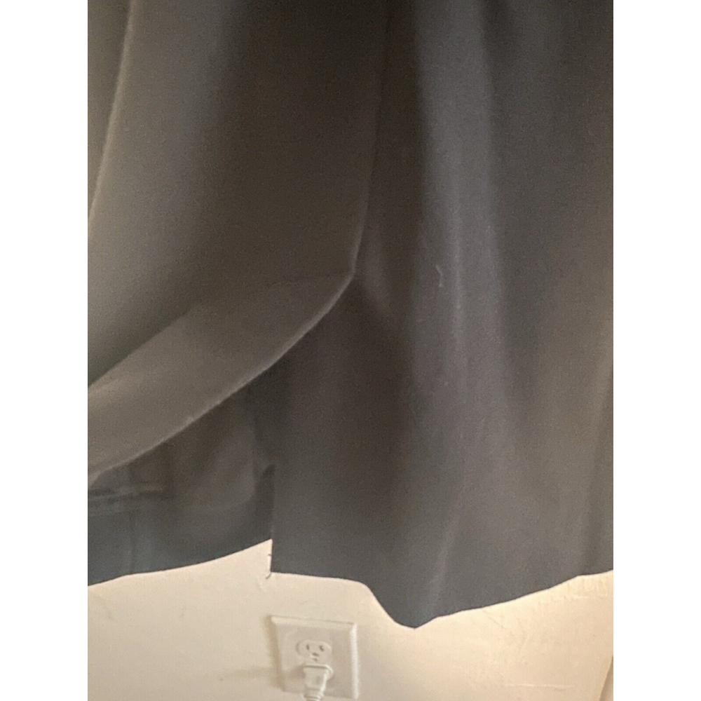 Eileen Fisher Midi Length Viscose Dress Leather Trim In Black - Picture 8 of 9